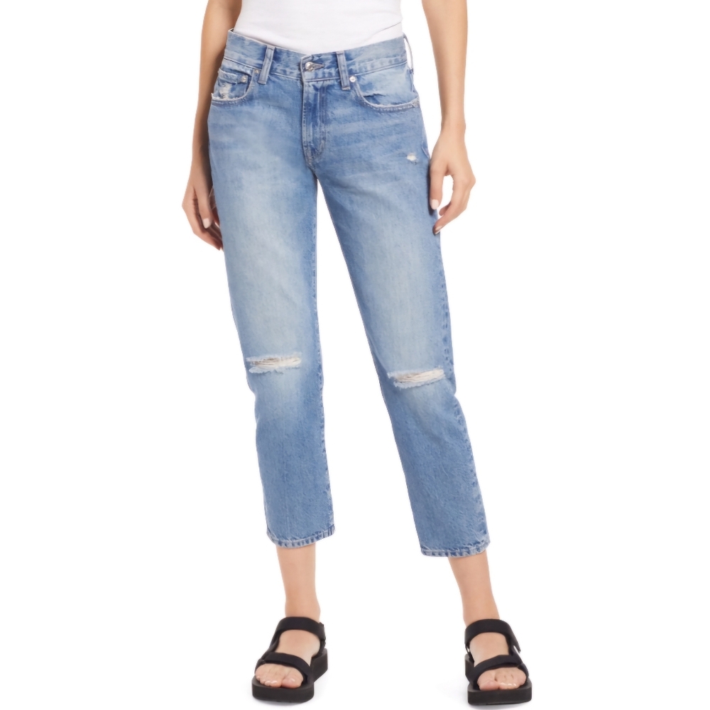 EDWIN Kali High Waist Ankle Straight Leg Jeans in Quest at Nordstrom, Size 29